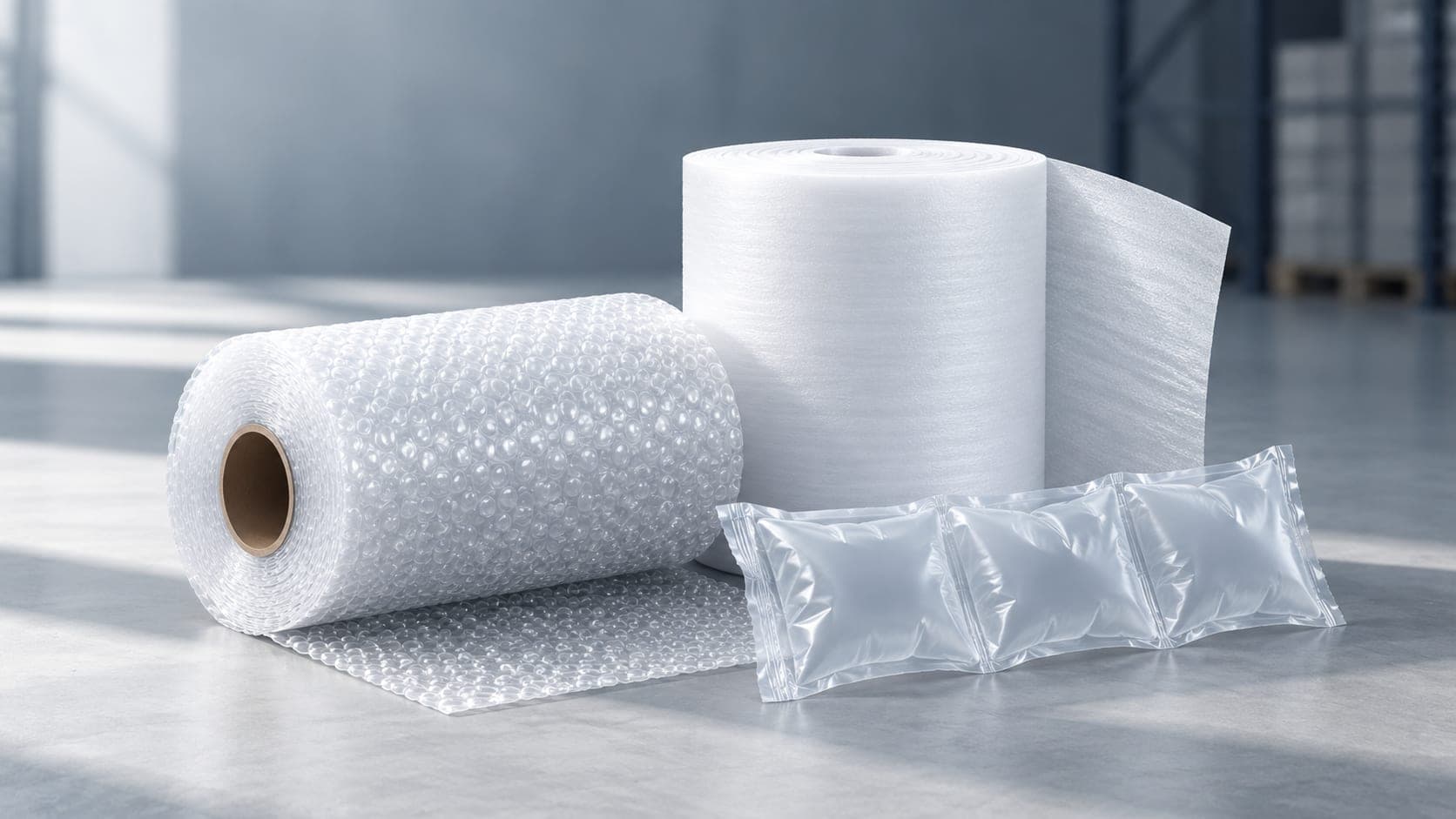 Bubble wrap, foam & air pillow