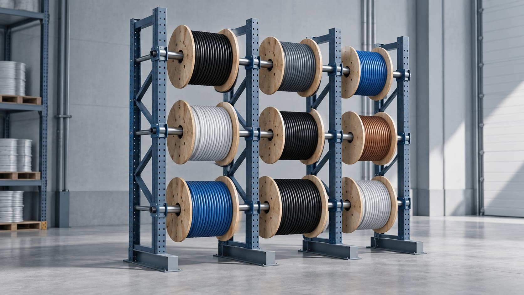 Cable drum rack