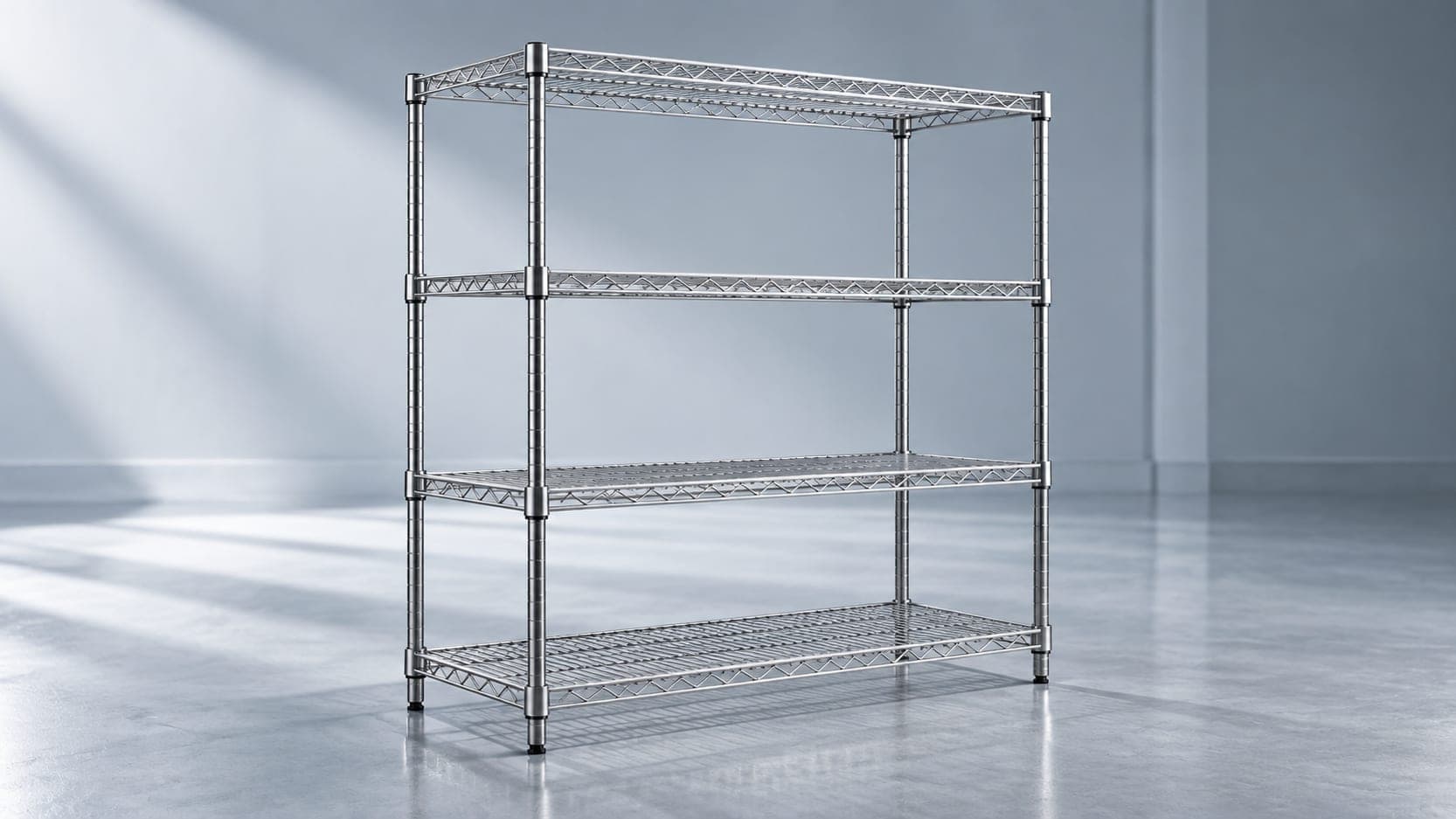 Steel and wire mesh shelving